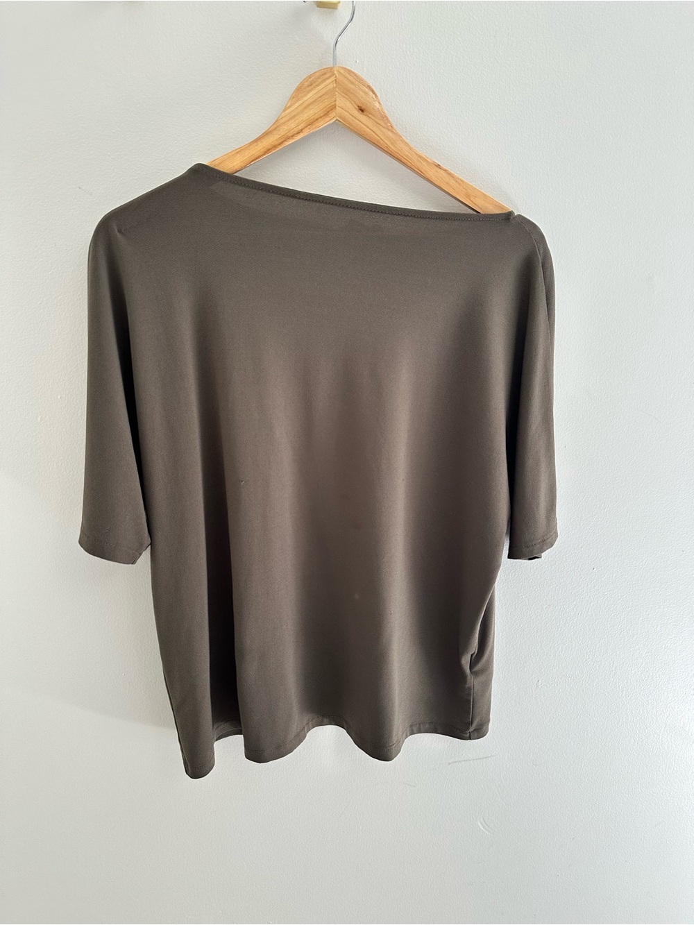 H&M Olive Green Short-Sleeve Boatneck Top